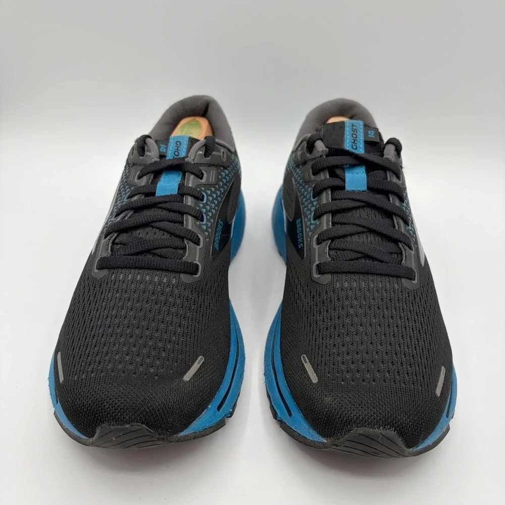Brooks Ghost 14 Men's Running Shoes Black/Blue/Nightlife Sz 8.5 D / 1103691D056